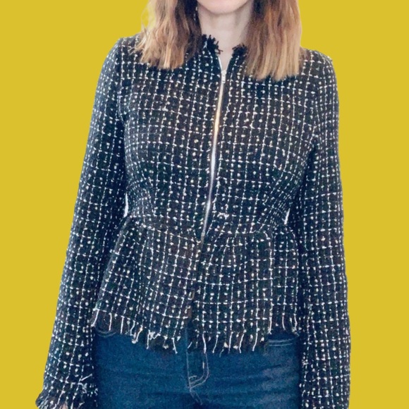 SHEIN Peplum Style Tweed Jacket- Size Small - Picture 4 of 5